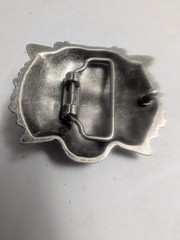 Belt Buckle Snarling Lion Tiger Big Cat 3D Silver Tone Metal Rare