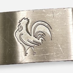 Druh Belt Buckle Silver Tone Rooster Mens Golf