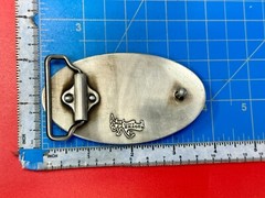 Surfer Riding A Wave Hang 10 Oval Aqua Ocean Sea Blue Color Belt Buckle