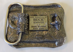 Buck Knives Smoky Mtn Belt buckle four generations of knife makers pewter
