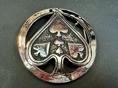 Ace Of Spades Casino Poker Card Games Gambler Cards Silver Star Belt Buckle