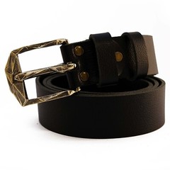 Brass belt buckle Ice, pin type, Ukrainian low poly frame type belt buckle