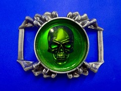 Alchemy Gothic Soul of Agrippa Skull Green Enameled Belt Buckle