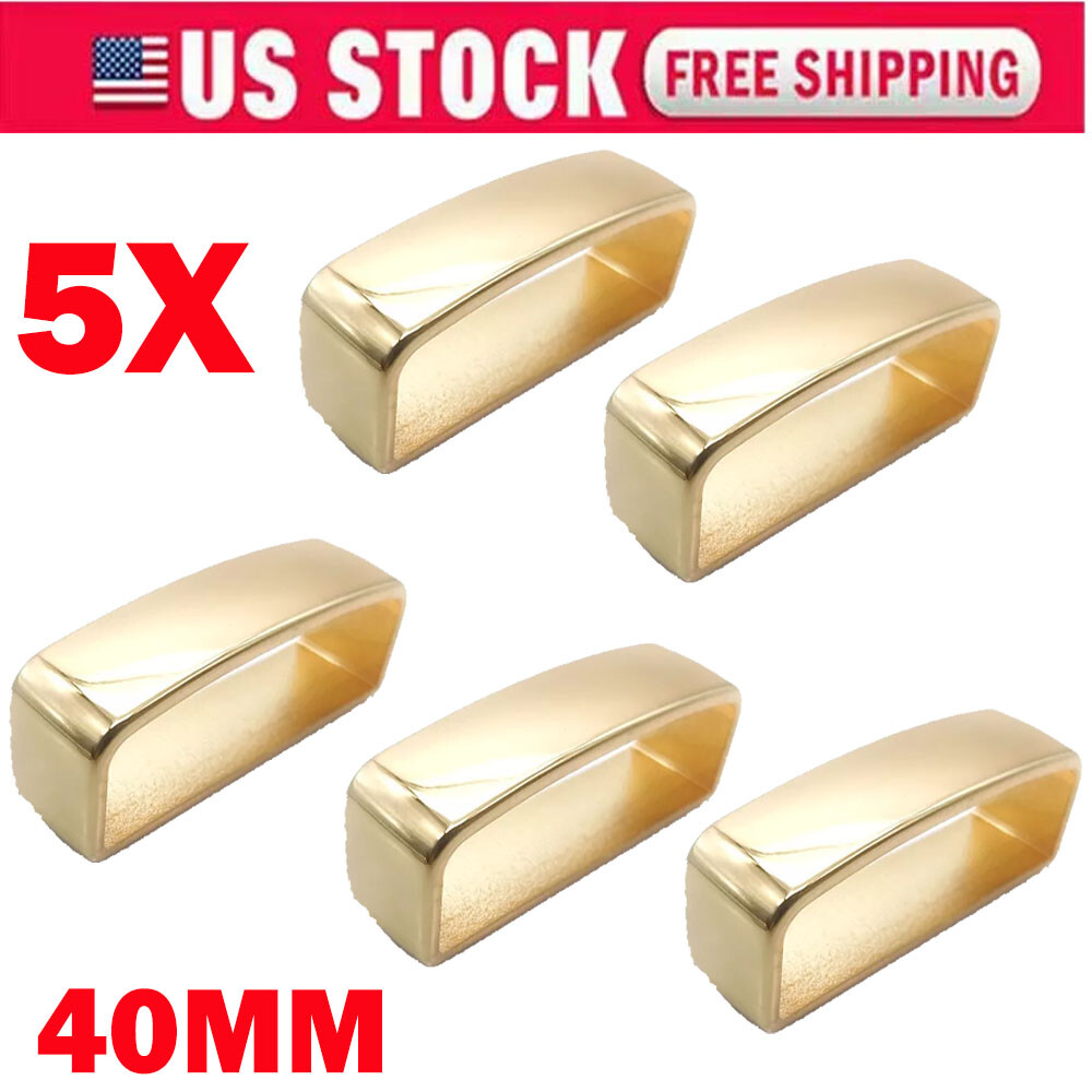 5X Gold 40mm/1.57in Solid Brass Belt Loop Belt Buckle Keeper Loop Ring USA