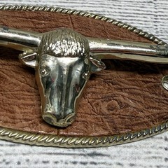 Long Horn Bull Head Western Concho for Tie Belt