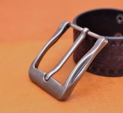 40mm Antique Silver Casual Men Pin Waist Leather Single Prong Clips Belt Buckle