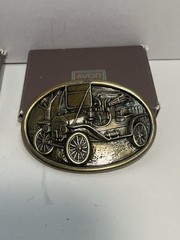 Antique Car Belt Buckle Avon Vintage Model T Brass And Airplane Buckle 1331