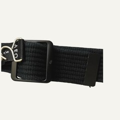American Eagle Black Adjustable Cotton Web Belt Slider Buckle Mens Small NWT