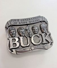 Vintage Buck Knives Belt Buckle Four Generations Of Knife Makers 950566