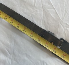 Vintage 70&rsquo;s Langley Bridge Buckle Shrunken Shag Leather Brown Belt 42