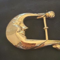 Barry Kieselstein cord sterling 925 gold vermeil moon face buckle