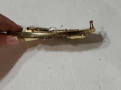 Gold Plated Crystal Belt Buckle by SILVER DAGGER Mythical Dungeon Theme $295