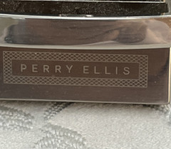 Perry Ellis Reversible Chrome Silver Tone Simple Basic Belt Buckle 1.25&Prime;