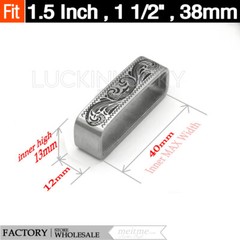 1.5in Patterned loop Stainless Steel Belt Buckle -loop Belt Buckle Keeper -1 Pcs