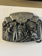 Vintage 1987 John Deere 150th 1837-1987 Commemorative Metal Belt Buckle#14188👀