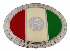 12 Pcs Wholesale Mexico Flag Belt Buckle Mexicans Texans Western Vaquero Styles