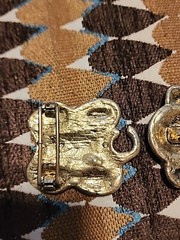 Vintage Gold Tone Buckle Beautiful Details Two Piece Buckle Unisex