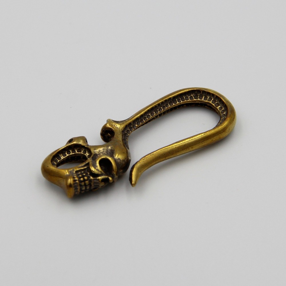 Skull Hook Belt Keychain Key Chain Holder Retro Brass/Old Silver Color lot