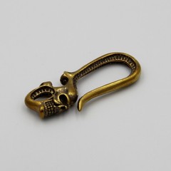 Skull Hook Belt Keychain Key Chain Holder Retro Brass/Old Silver Color lot