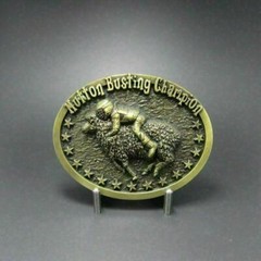 Mutton Busting Champion Western Cowboy Bronze Plated Belt Buckle