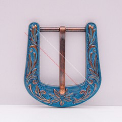 HUGE BIG VINTAGE COPPER FLOWR RODEO RANGER COWBOY TEXAS WESTERN PIN BELT BUCKLE
