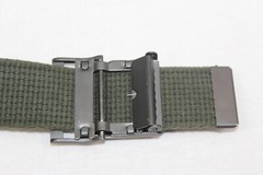 Thick Canvas Belt with Eagle/Fleur de Lis Buckle 34&Prime;