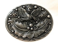 ✖ EAGLE SOARING Belt buckle Pewter color beauty solid USA mens 3.5 inch Hunter