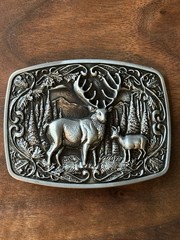Metal Cowboys Belt Buckle Deer Nature Hunter Western Fashion