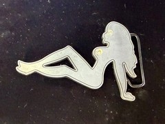 Sexy Woman Silhouette Mud Flap Girl Trucker Chick Belt Buckle By Buckle Rage