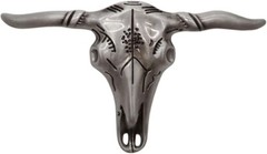 Men Casual Fashion Silver Metal Belt Buckle Long Horn Texas Cow Bull Jeans Pant
