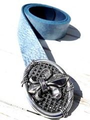 Belt Buckle Lily Buckle Ornament Fleur de Lis Vintage Silver 4cm