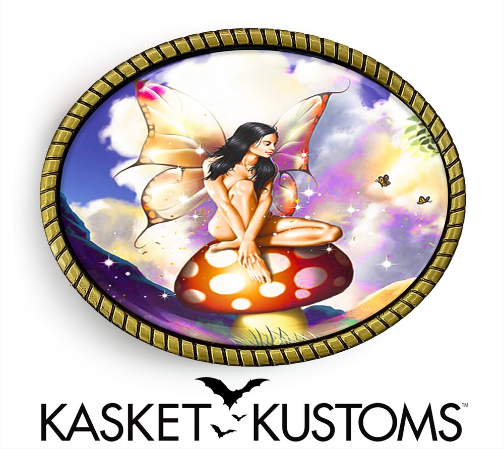 Magic Mushroom Fairy Fantasyland Handmade Artisan Belt Buckle