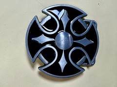 Maltese Celtic Iron Cross Religious Black Enamel Cutout Gothic Punk Belt Buckle