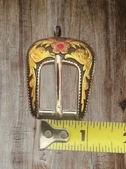 Tandy Leather Western 3/4” Two Tone Belt Buckle W-Crystals