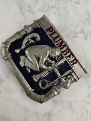 Vintage 1991 C & J Inc Plumber Color Belt Buckle – Missing Belt Loop