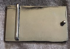 *** AX Silver-Tone/Black Enamel Logo Belt Buckle