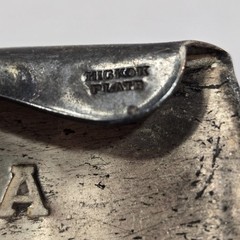 Vintage Hickok Silver Plat Belt Buckle Monogram “A” Hammered Finish Silver Front