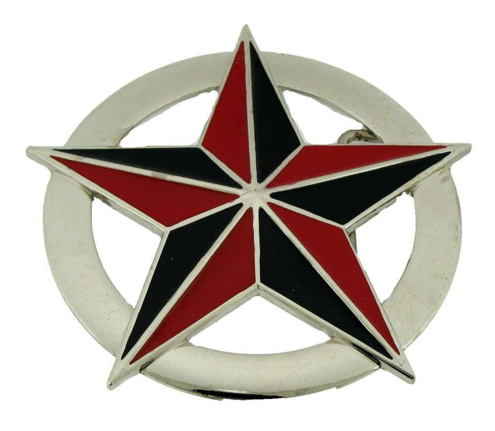 Dressy Multicolor Star Belt Buckle Metal Plain Finished Punk Heavy Rock Unisex