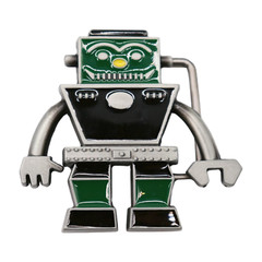 Men Silver Metal Fashion Belt Buckle Green Black Robot Animation Cool Teen Kids