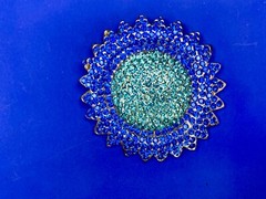 A Blue Green Sea Of Rhinestones – Starburst Cutout Vintage Belt Buckle