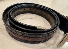 Mens Torino Weaved Leather Exotic Black Brown Belt Sz 40?