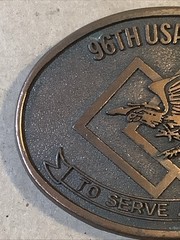 Vintage 96th Usarcom Metal Badge RjC To Serve And Excel INV-AT26