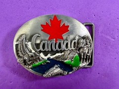 Canada Beautiful Country Commemorative Nature Wildlife Fish Scene Belt Buckle