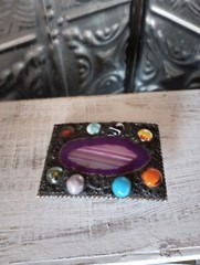 Agate Rock Marble Accent Futuristic Art Aesthetic Contemporary Belt Buckle Y2K