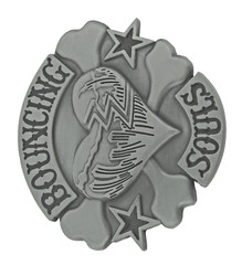 Skull Belt Buckle Bouncing Souls Heart Crossbones Gray Metal Tattoo Skeleton