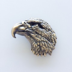 Vintage Bronze Plated Eagle Head Western Belt Buckle
