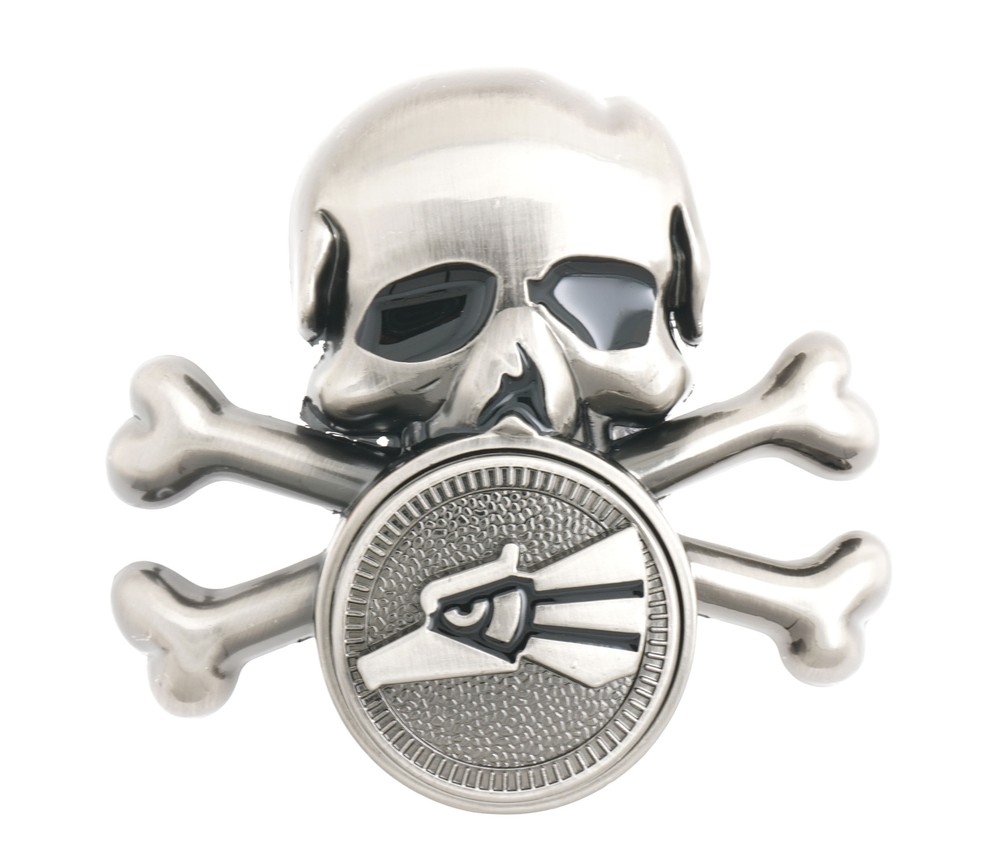 Skull Head Bones Aztec Bird Spinner Type Metal Belt Buckle
