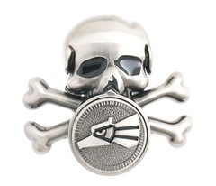 Skull Head Bones Aztec Bird Spinner Type Metal Belt Buckle