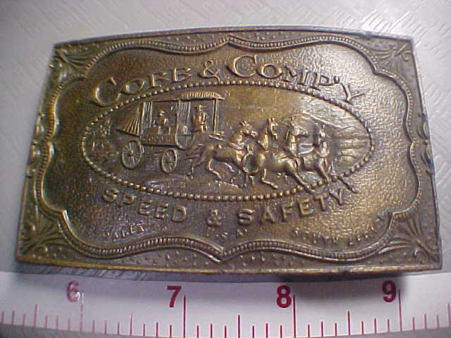 VINTAGE BELT BUCKLE – COBB & COMP&rsquo;Y Speed & Safety 4 horse STAGECOACH