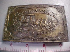 VINTAGE BELT BUCKLE – COBB & COMP&rsquo;Y Speed & Safety 4 horse STAGECOACH